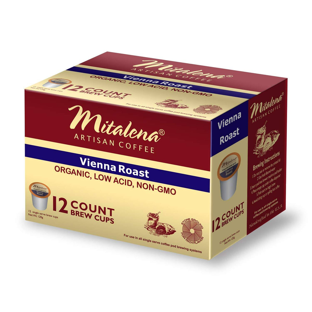 72 Ct. Organic Low Acid Coffee Single Serve Brew Cups A669455