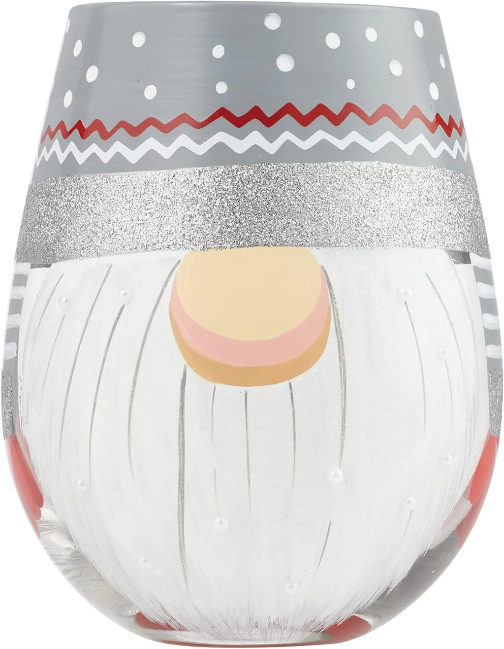 Sweet Gnome Hand-Painted Artisan Stemless Wine Glass, 20 Ounce, Multicolor T4710
