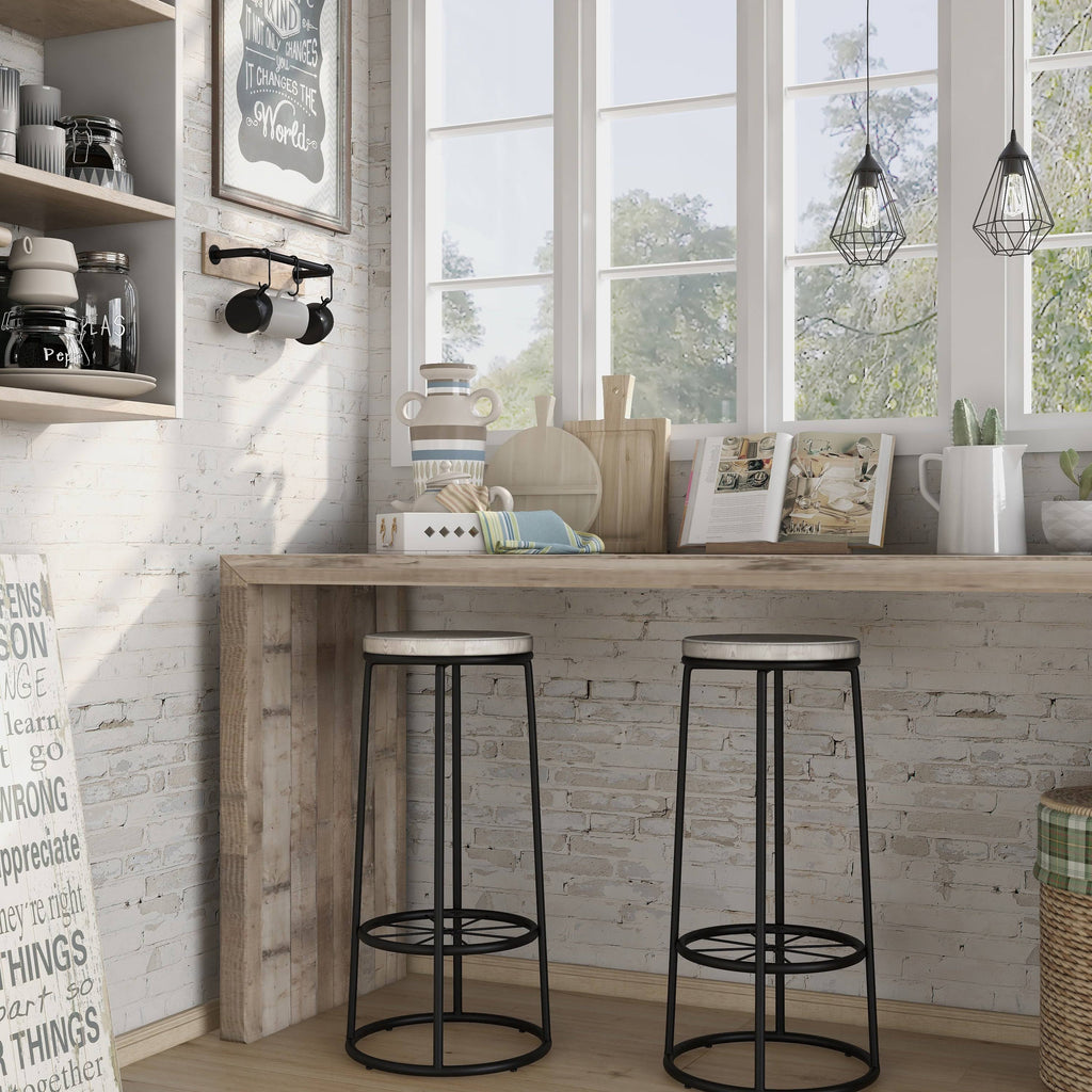 Rustic Metal Barstools Set of 2 K917701