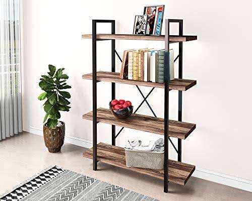 4-Tier Metal and Wood Bookshelf N3744