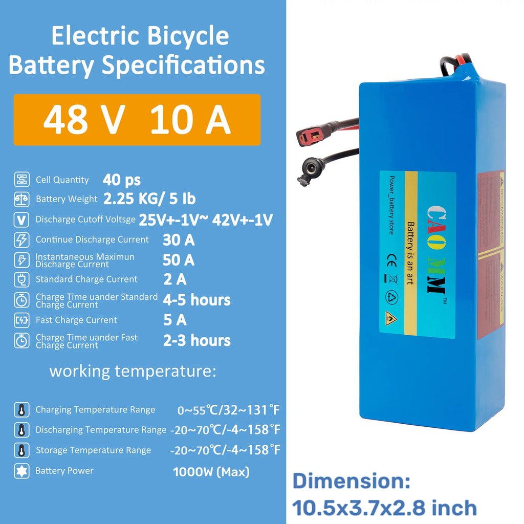 48V 8Ah Lithium Ebike Battery with Charger W458