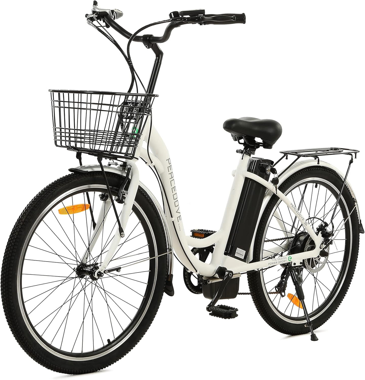26" 350W Electric Cruiser Bike with Basket Shimano 7 Speed Removable 36V 10AH Lithium Battery V347531