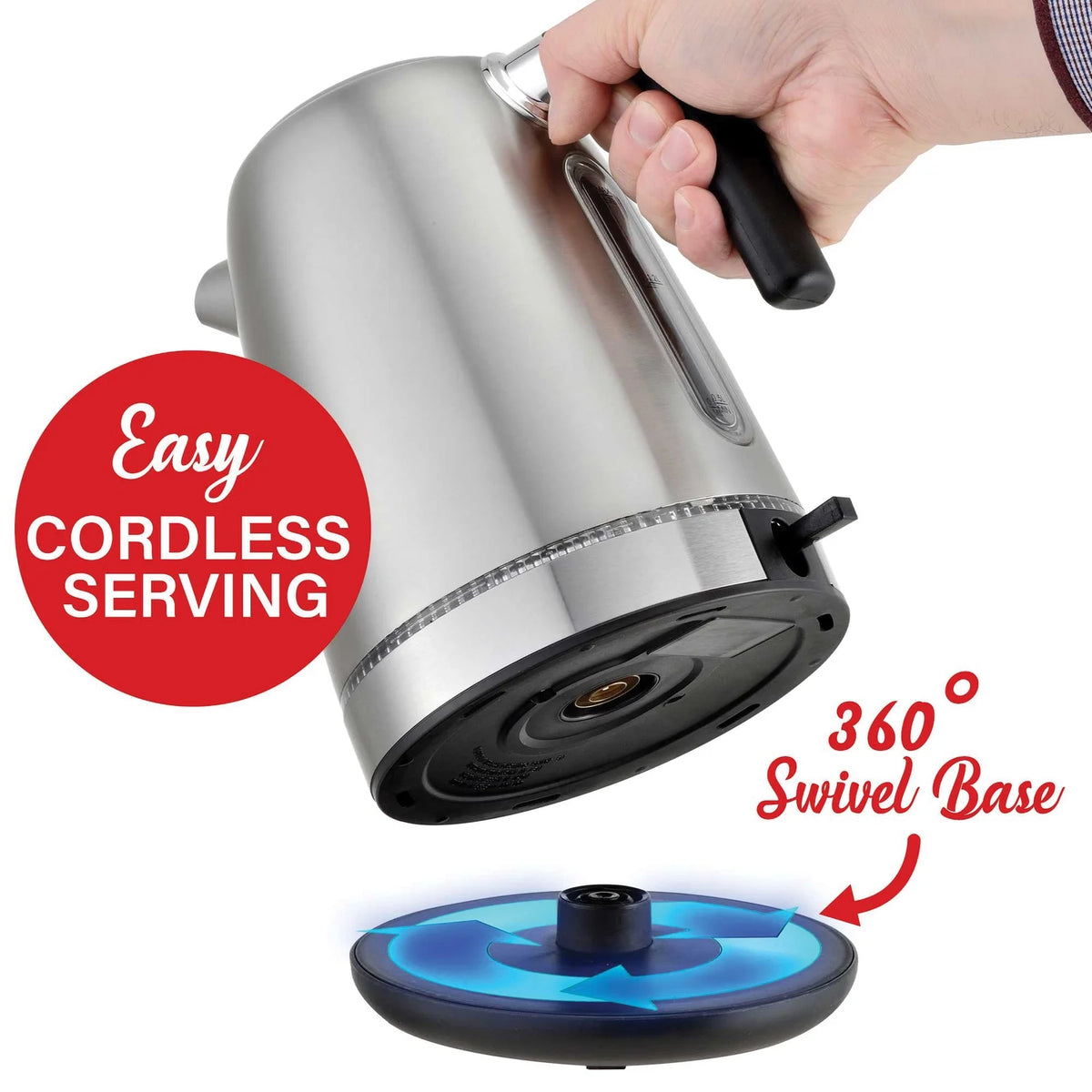 7-Cup 1,500-Watt Cordless Electric Stainless Steel Kettle I993293