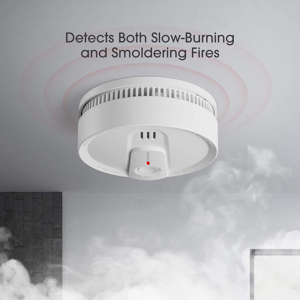 Smoke Detector Alarm, 10-Year Lithium Battery, LED Indicator, Pack of 2 N922