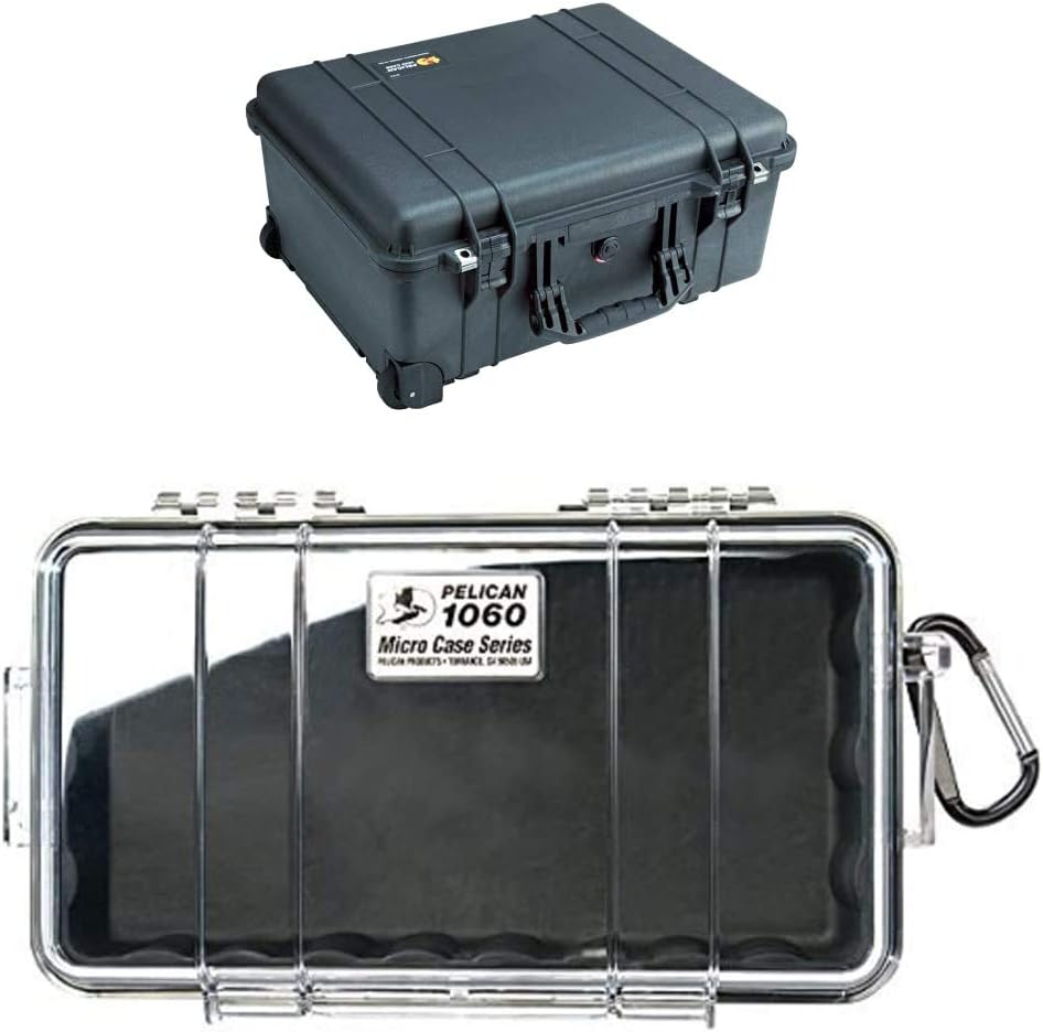Pelican 1560 Case with Foam (Black) and 1060 Micro Case (Black/Clear) N68860