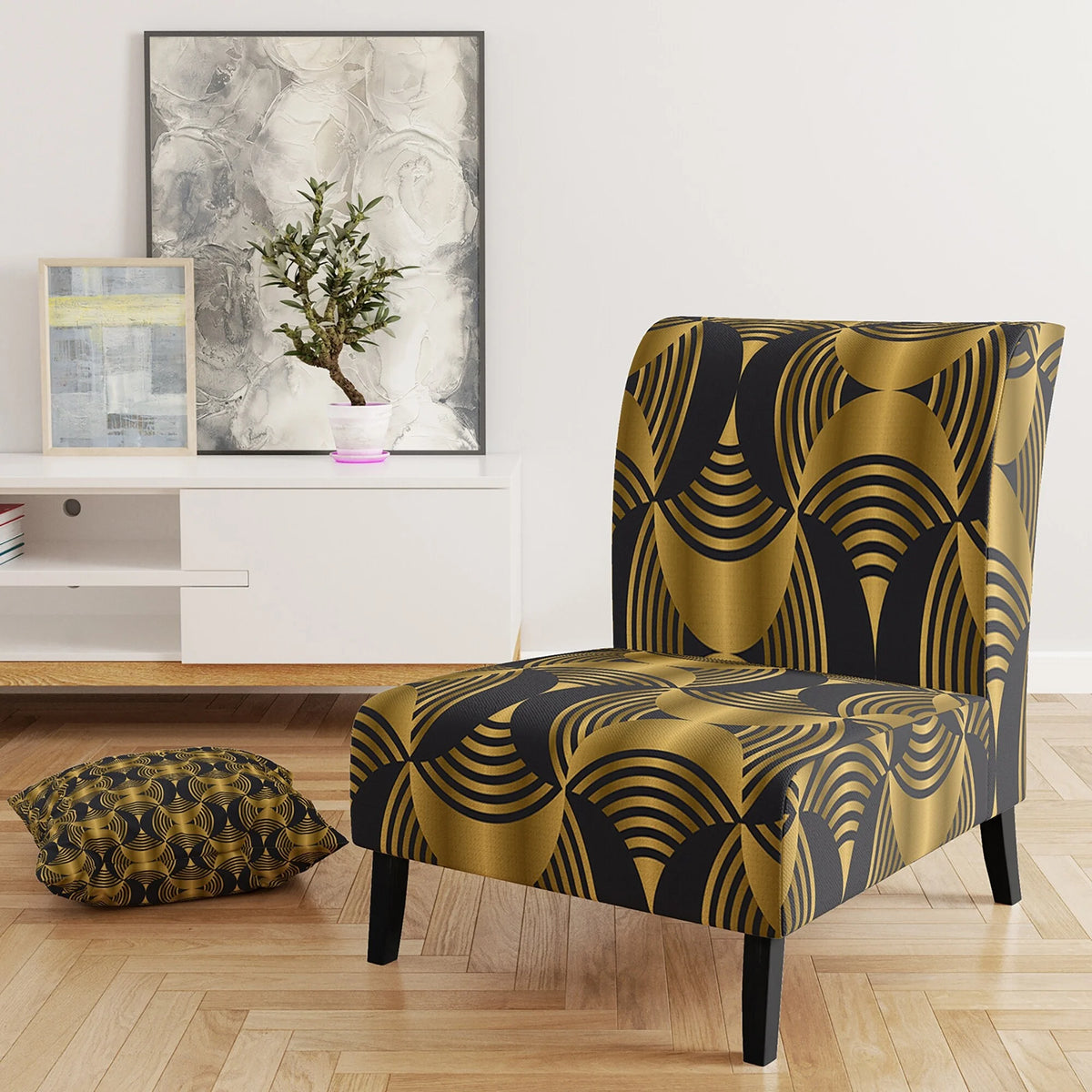 Upholstered Mid-Century Accent Chair F565