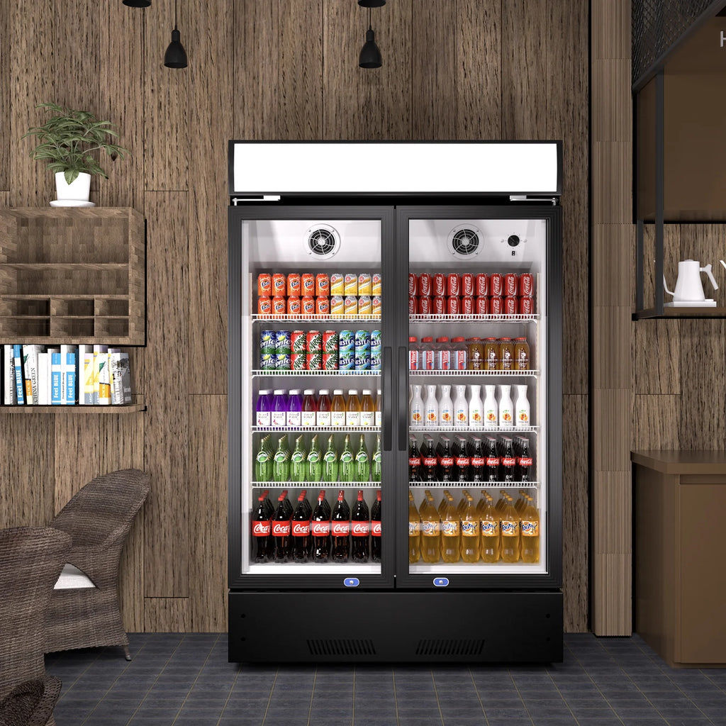 38" Glass Door Upright Beverage Refrigerator W8049
