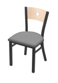 Pewter Finish Chair with Natural Back and Folkstone Grey Seat I42882