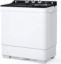 Semi-automatic Twin Tub Washing Machine with Built-in Drain Pump, 26Lbs, White&Black E880