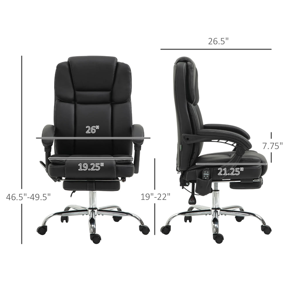 Black PU Leather Massage Office Chair with Heat J9842