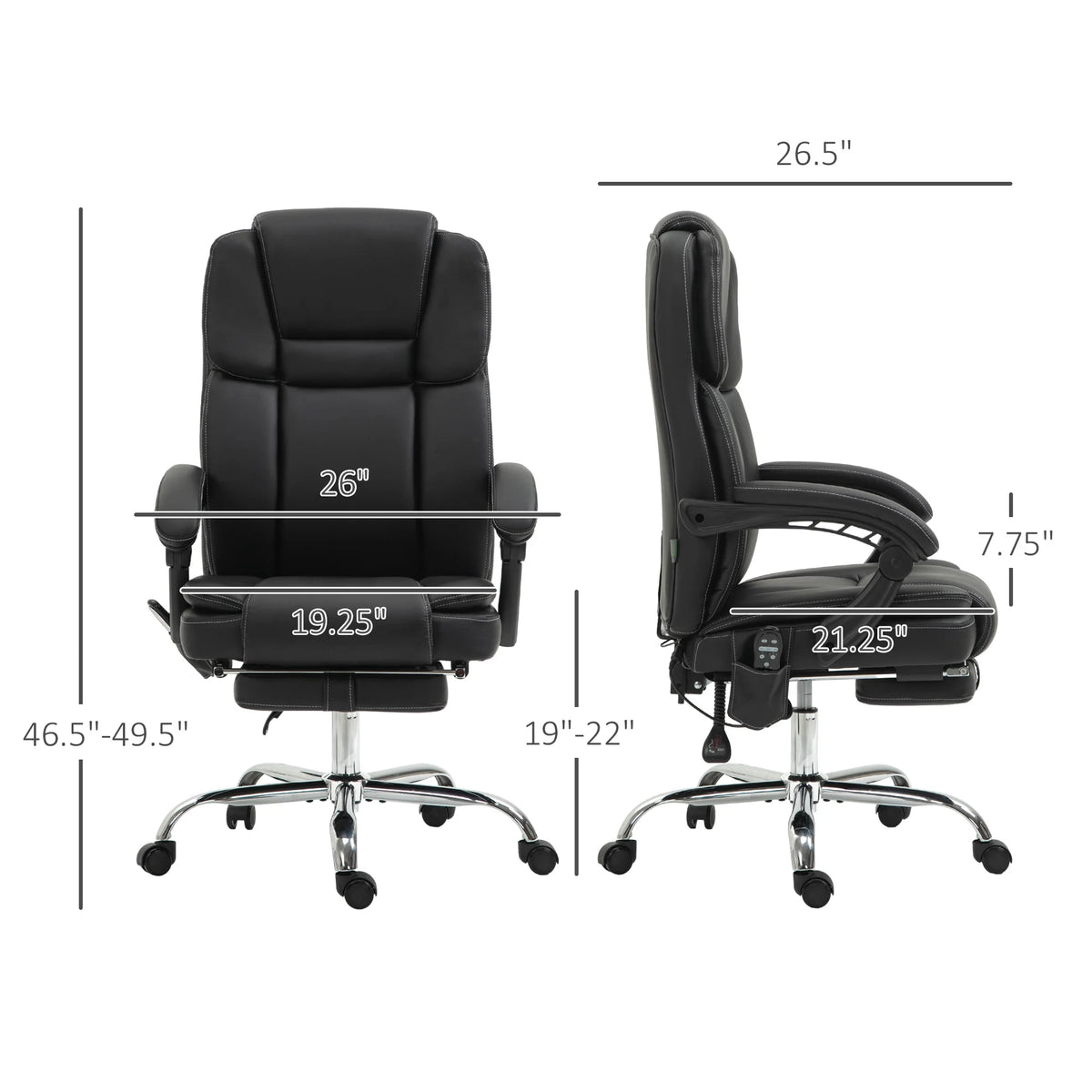 Black PU Leather Massage Office Chair with Heat J9842