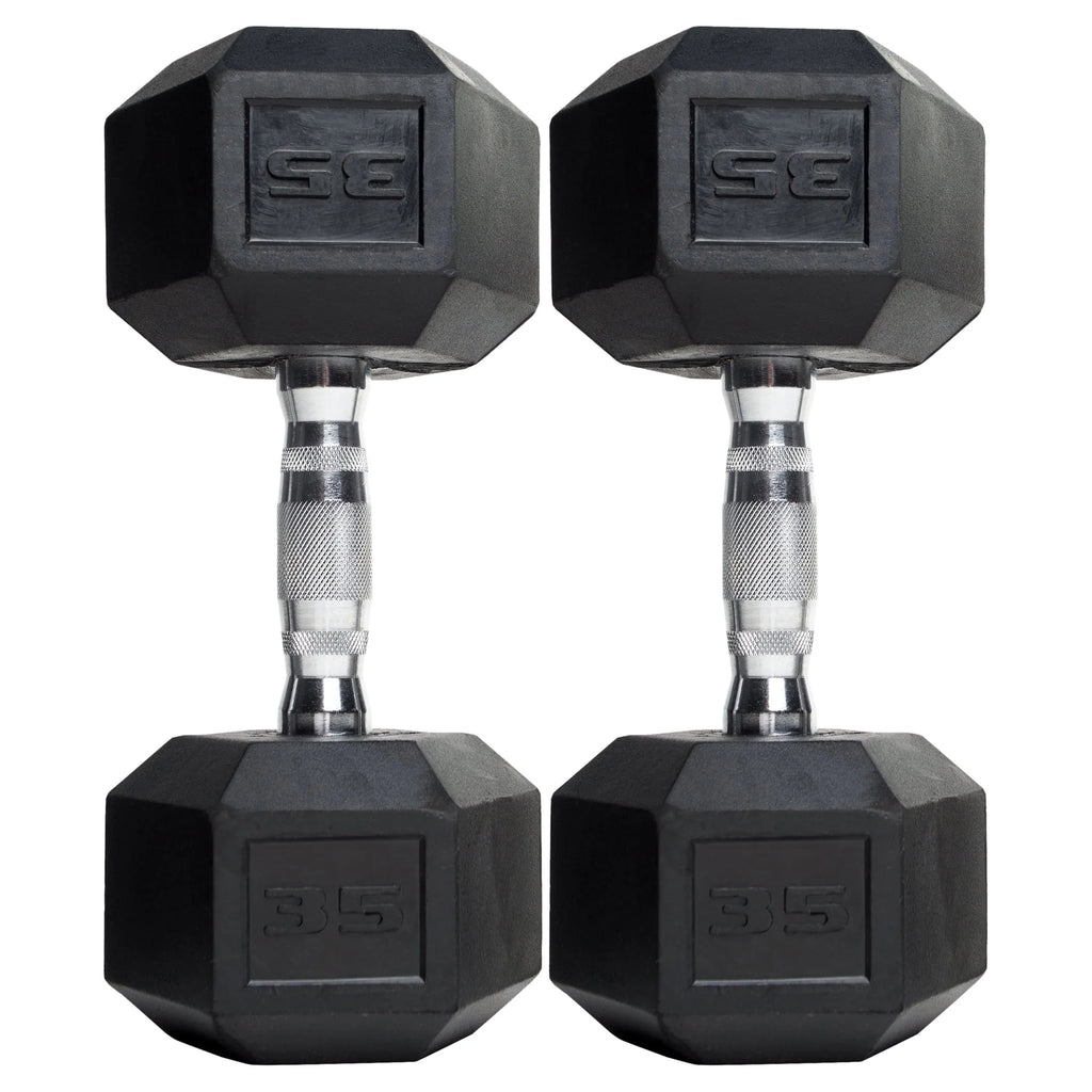 10lb Coated Rubber Hex Dumbbell Pair W1240