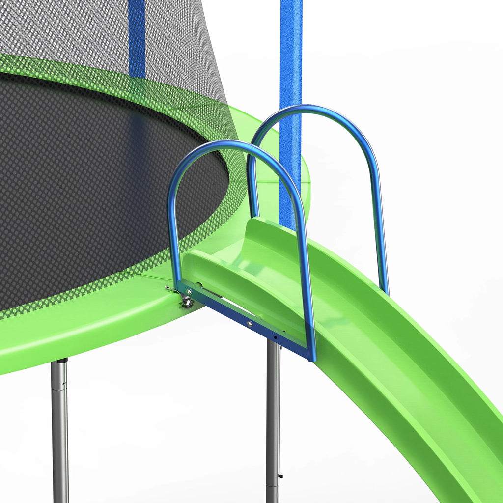 Blue 14FT Trampoline with Basketball Hoop Safety Enclosure Net C951430