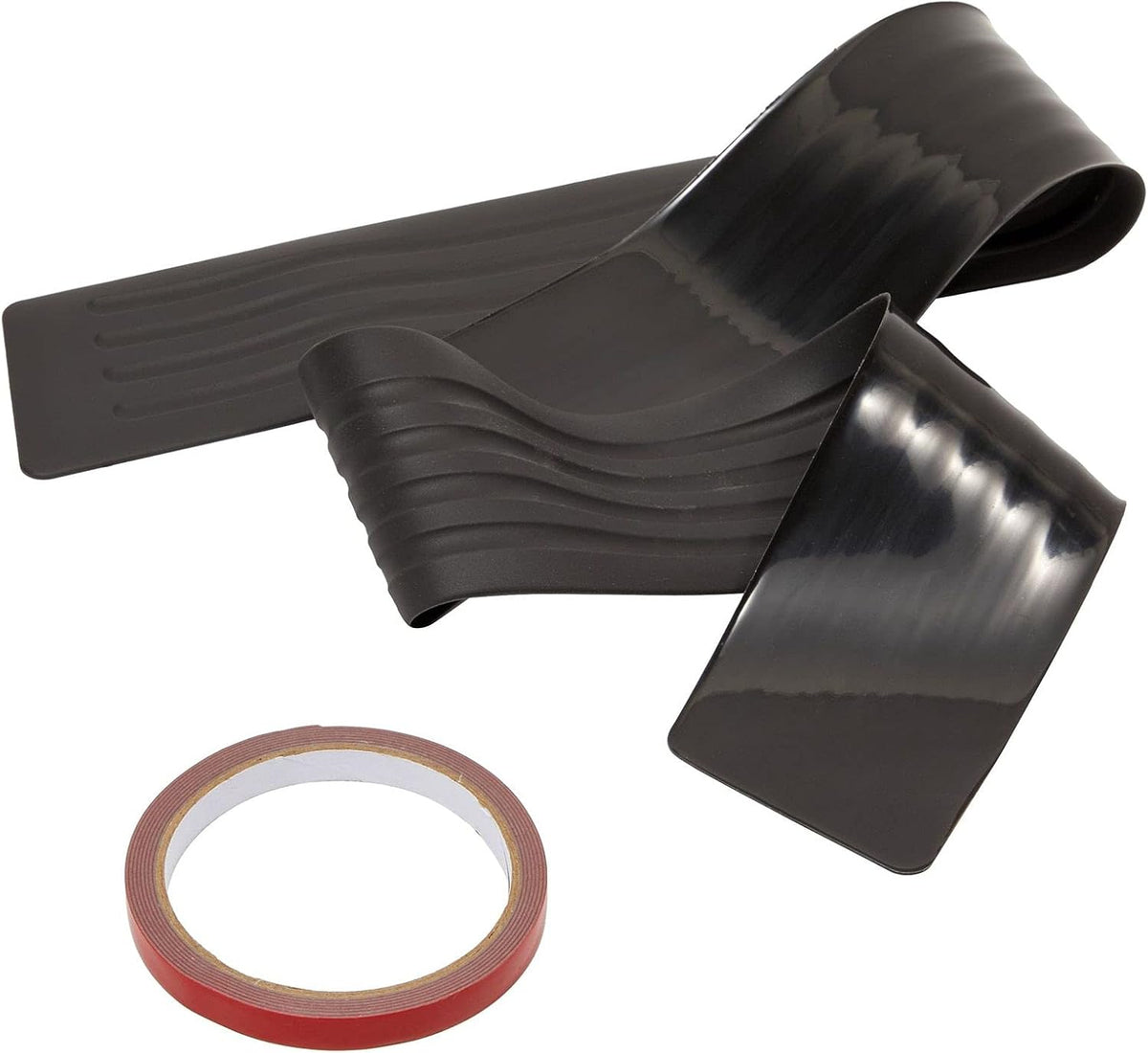 Black Rubber Rear Bumper Protector Trim Guard, 35 in, Pack of 2 J1555