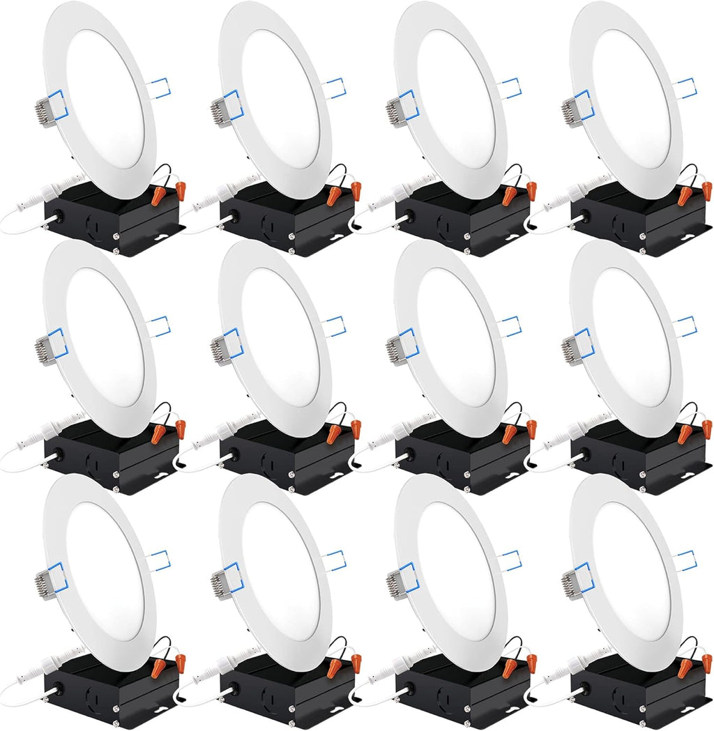 12 Pack 4 Inch Ultra Thin LED Recessed Ceiling Lights G46176