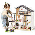 53Pcs Wooden Doll House with Furniture U804501