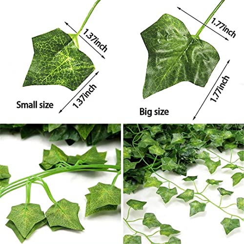 Fake Vines Artificial Ivy Garland with 100 LED String Light Hanging Plants Faux Greenery Leaves 6Pack with 100LED W7970