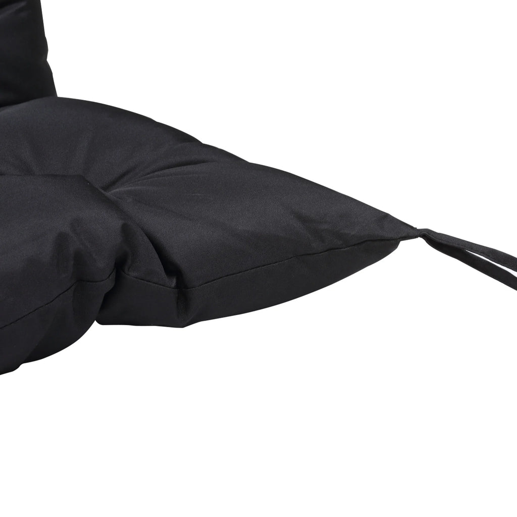 Black 3 Seater Outdoor Bench Swing Chair Replacement Cushions A408