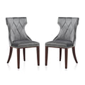 Velvet Dining Chair Set of 2 Grey D489