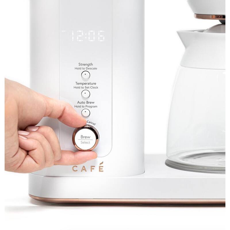 Matte White 10 Cup Drip Coffee Maker with Glass Carafe H45075