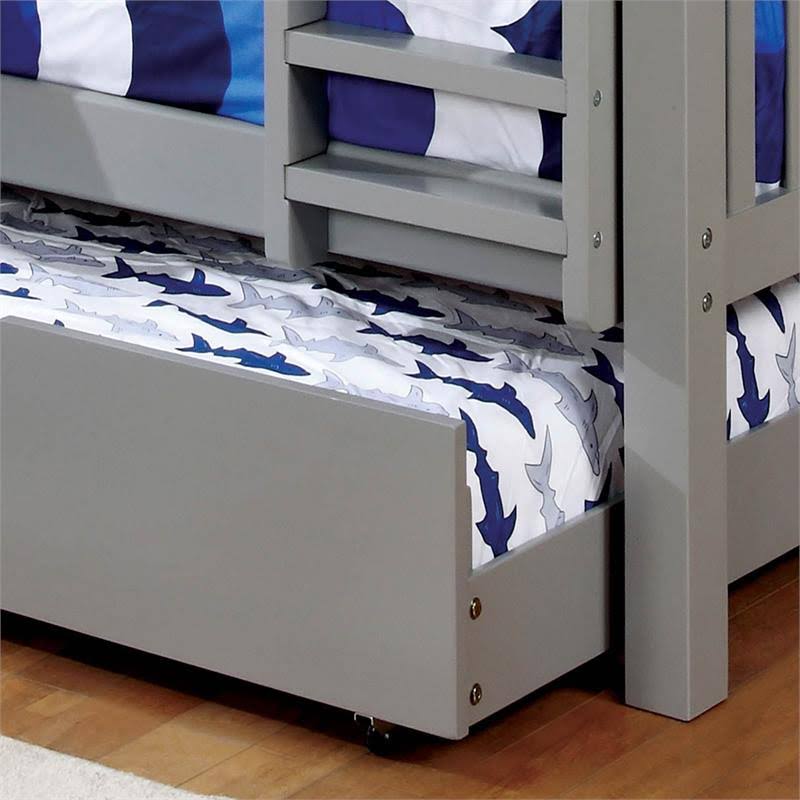 Gray Wood Twin Trundle Q57881