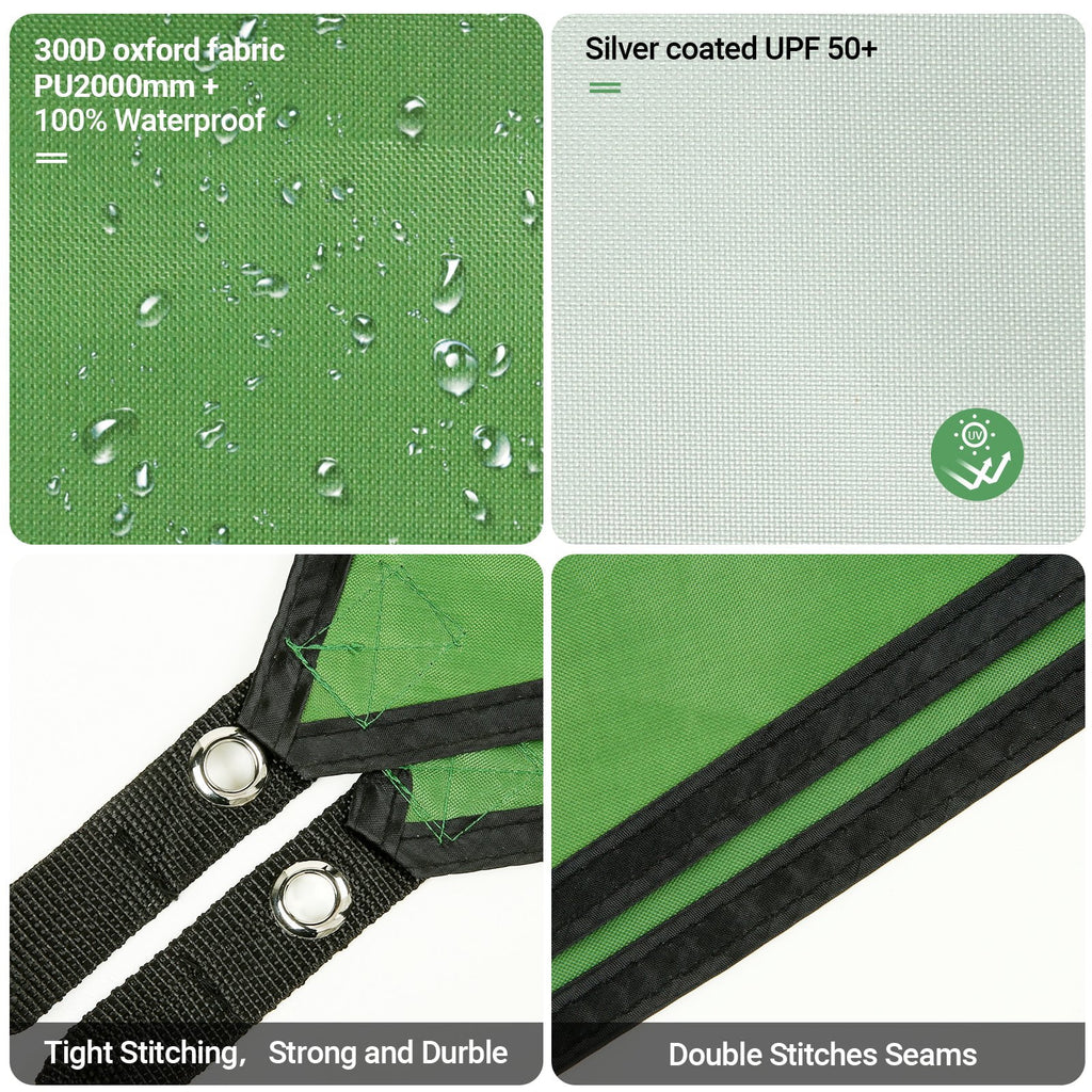 12 x 14ft Waterproof Camping Tent Tarp with 2 Poles K19018