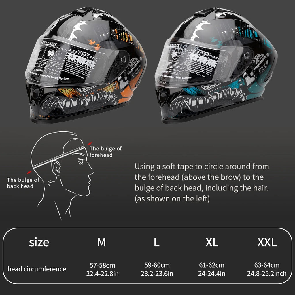 Dual Visor Full Face Flip Motorcycle Helmet D13742