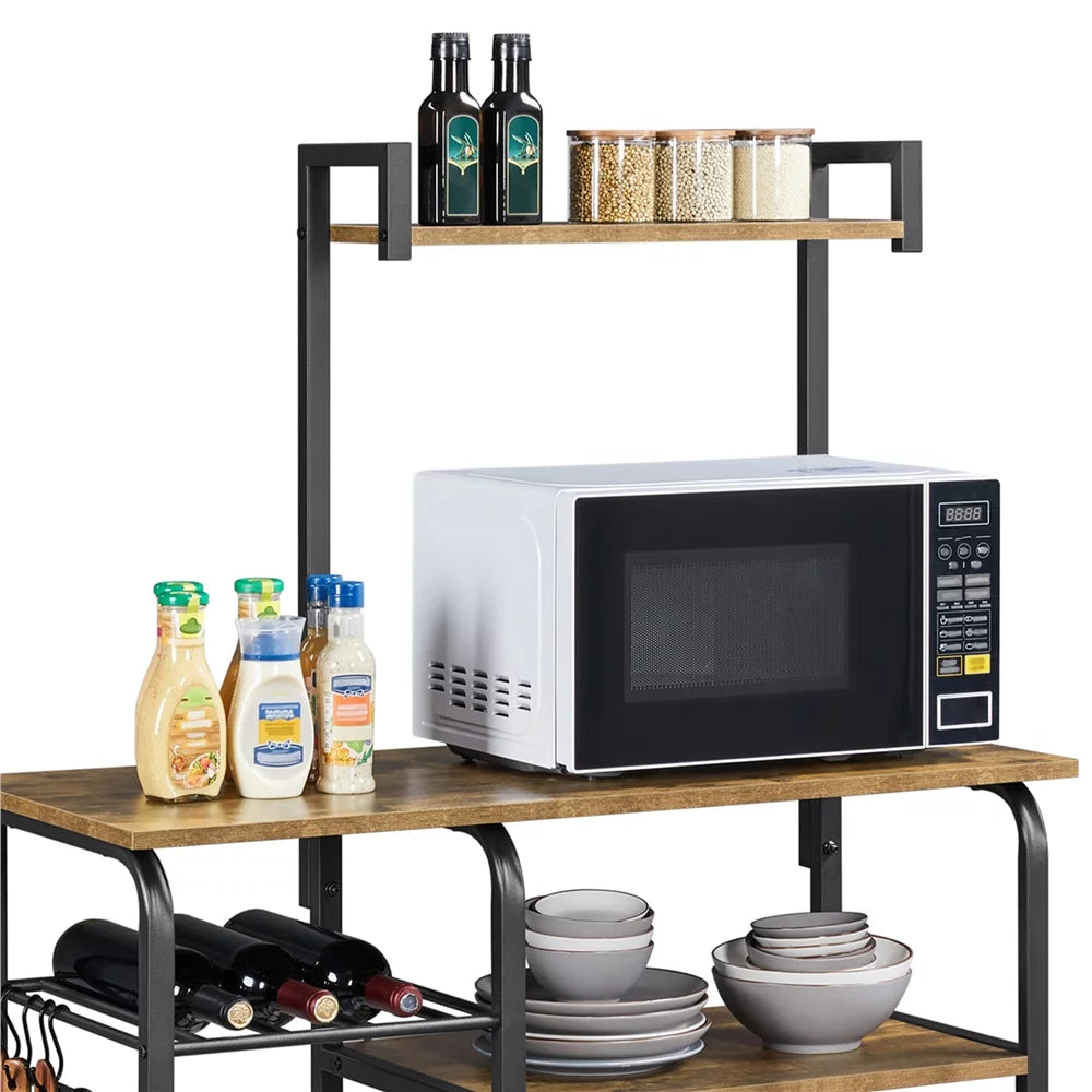 35.5" Kitchen Storage Shelf Baker's Rack with 10 Hooks C266