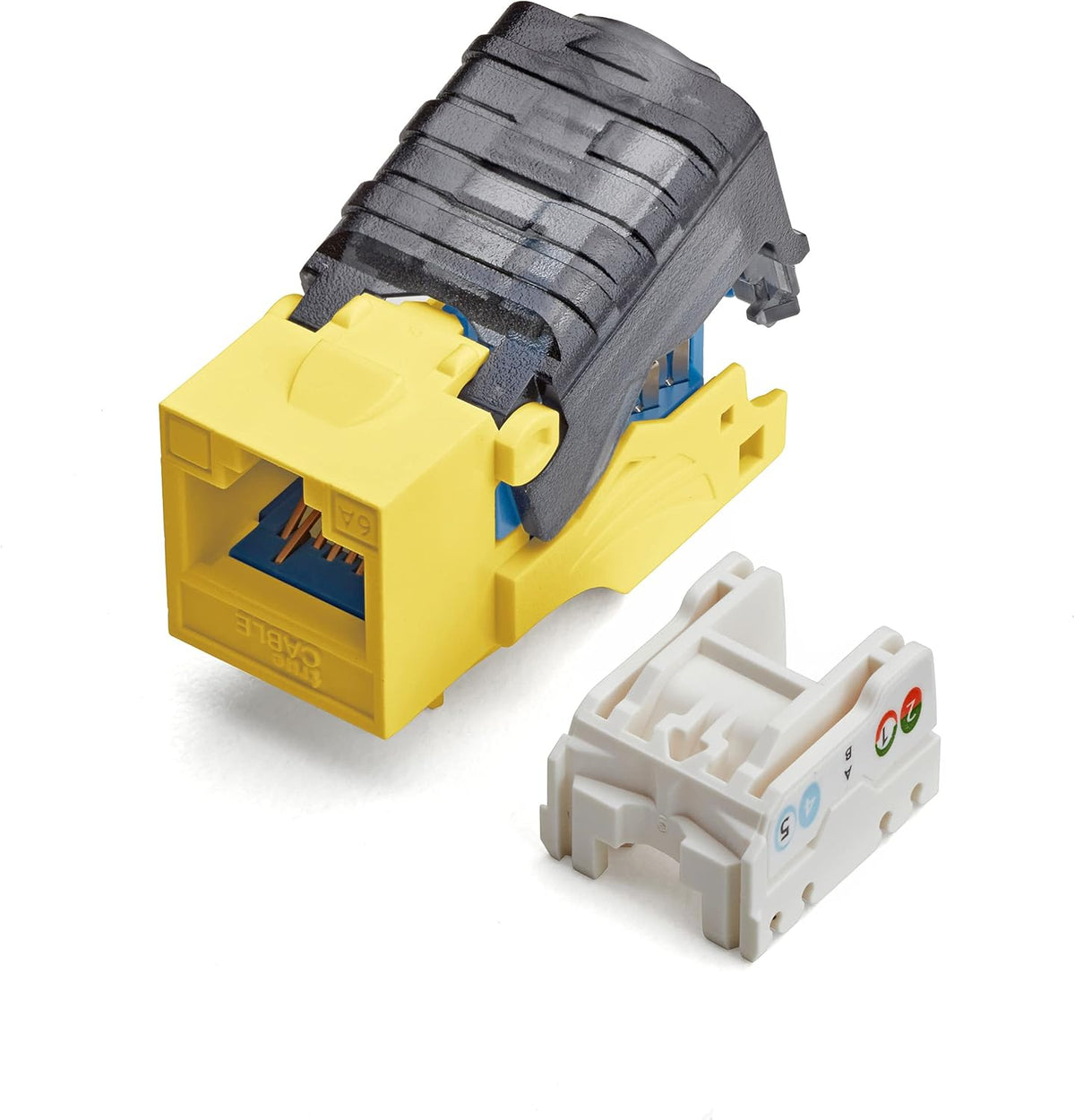 White Cat6A Toolless Keystone Jack, 12 Pack L34231