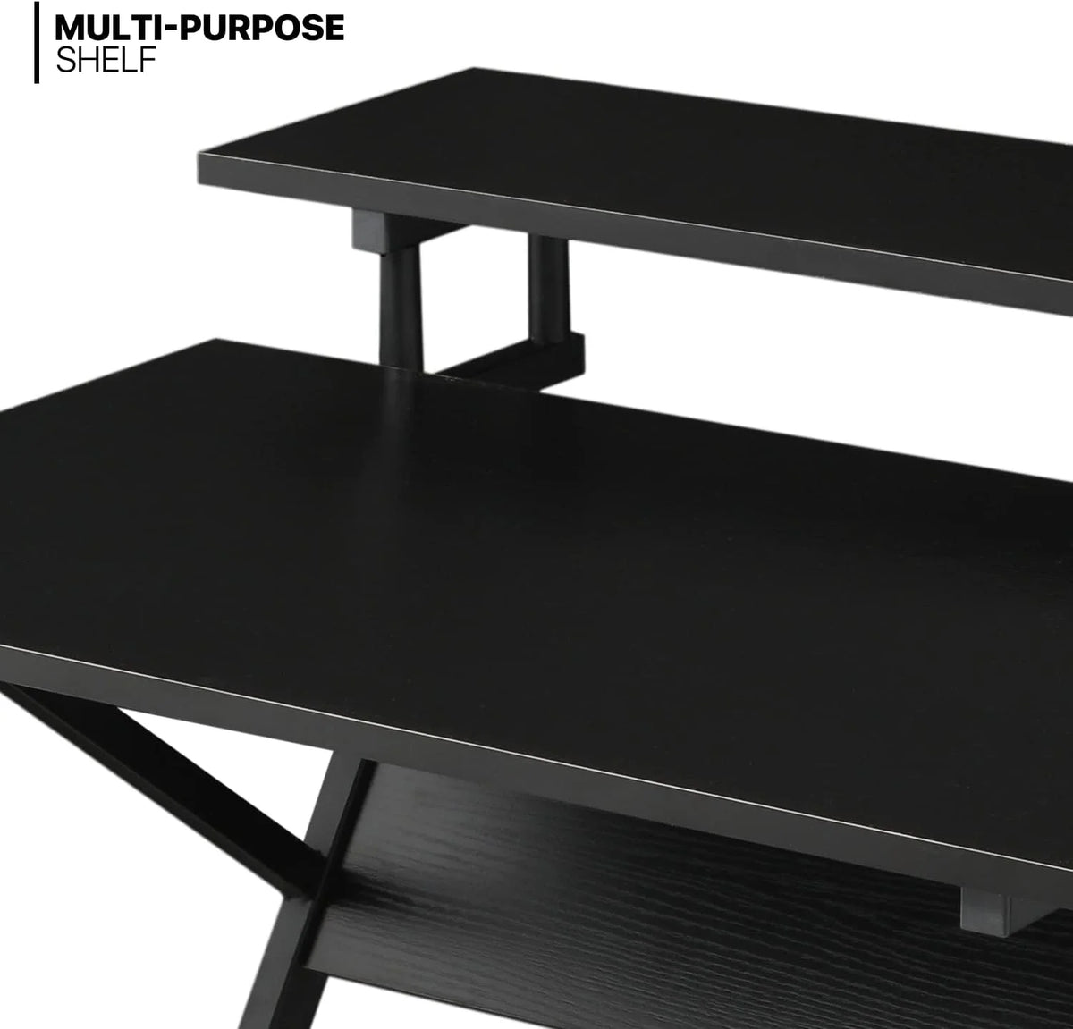 Black 3 Tier Z-Shape Computer Desk T722510