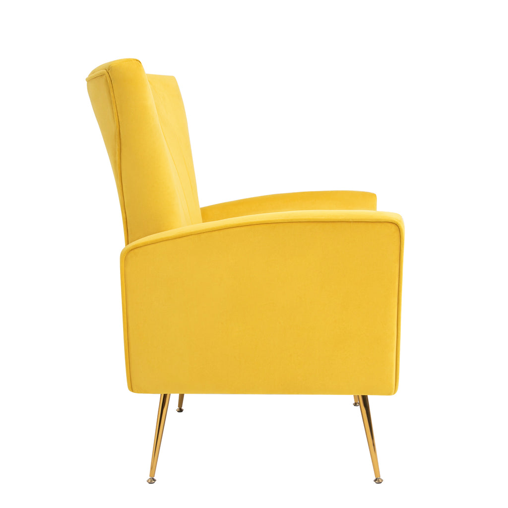 Velvet Wingback Accent Chair with Gold Legs D3295