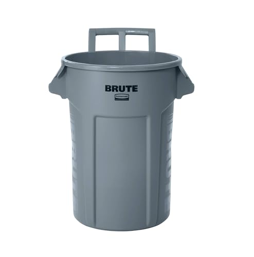 32 Gal Gray Vented Wheeled Trash Container U8637