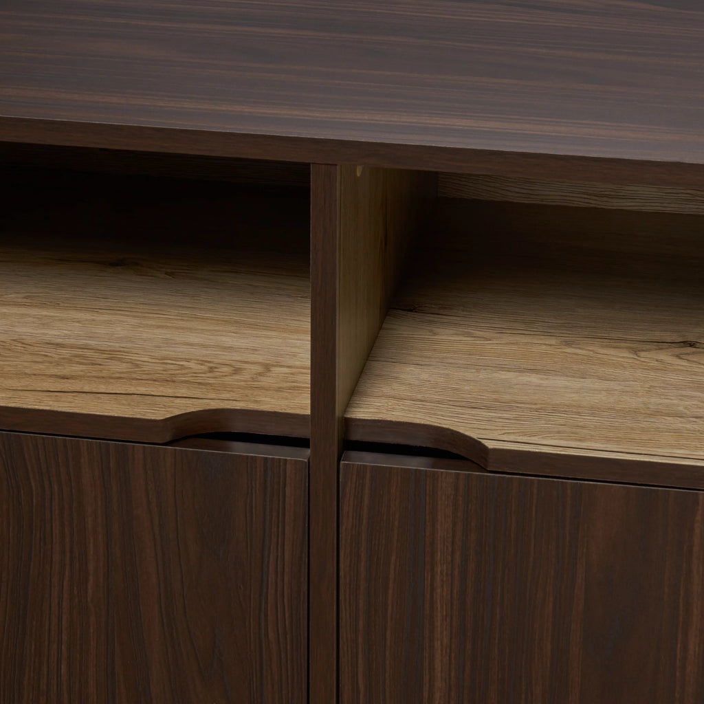Brown 2-Shelf Faux Wood Cabinet Q581398