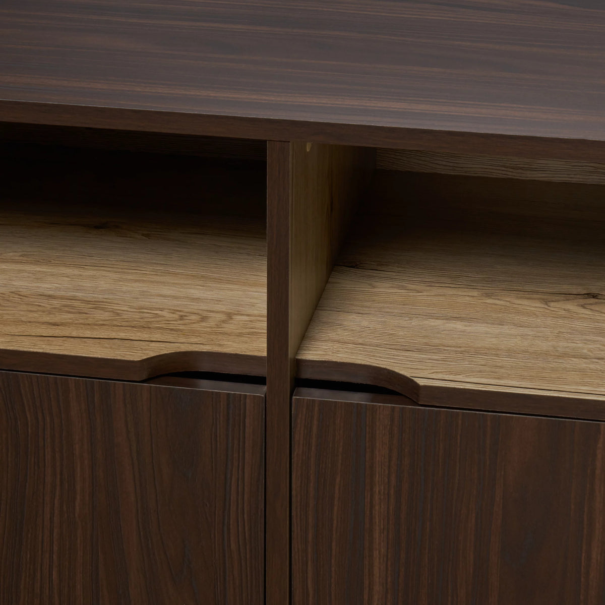Brown 2-Shelf Faux Wood Cabinet Q581398
