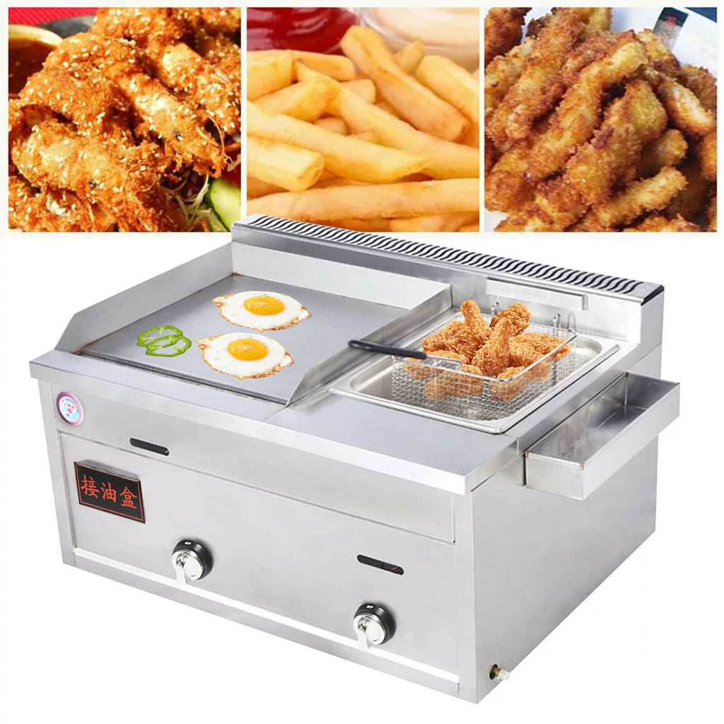 Multi-function Deep Fryer Stainless Steel with Portable Griddle U2896