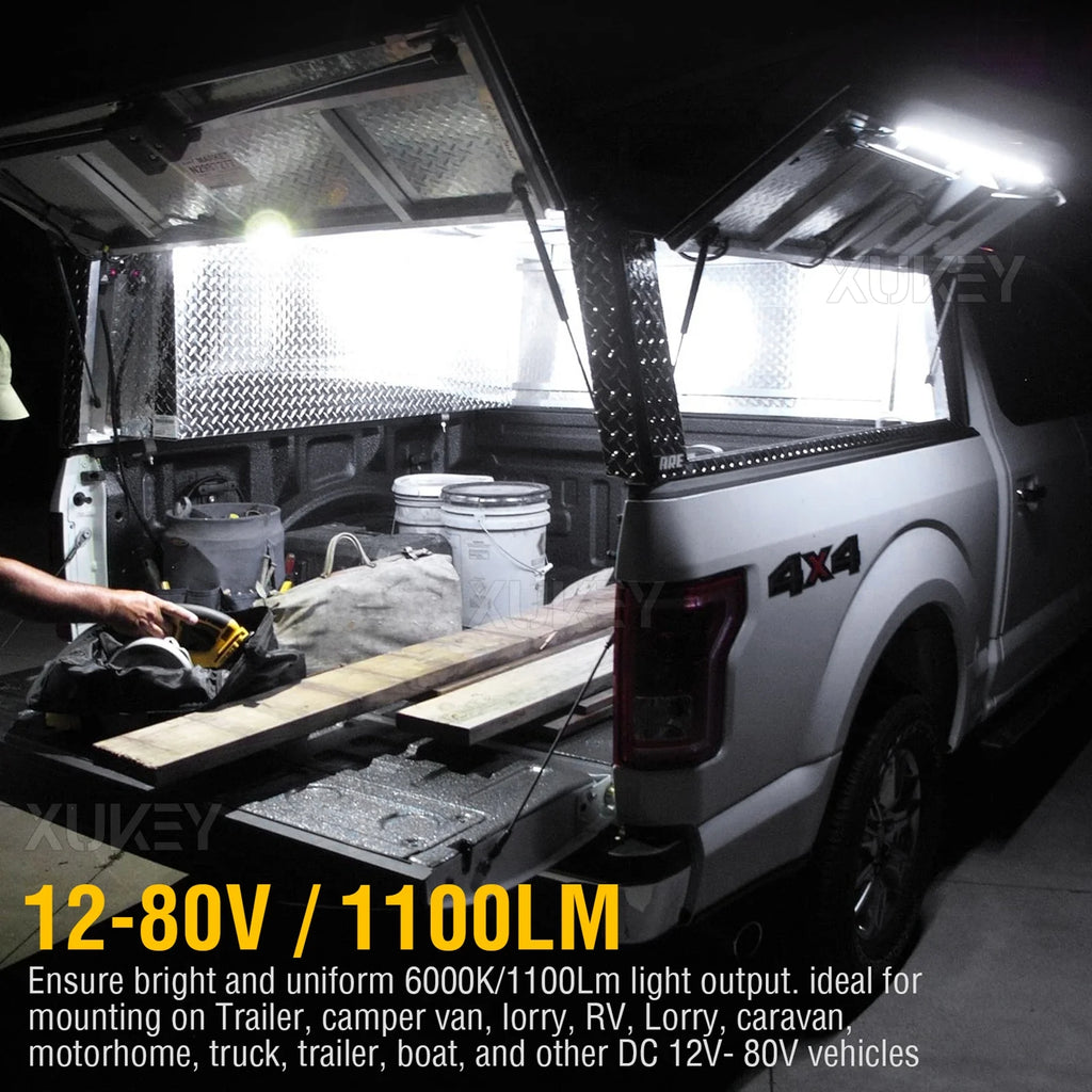 4pc RV Car Interior Led Ceiling Lights Strip Bar Boat Camper Trailer 10W Bright White L5922