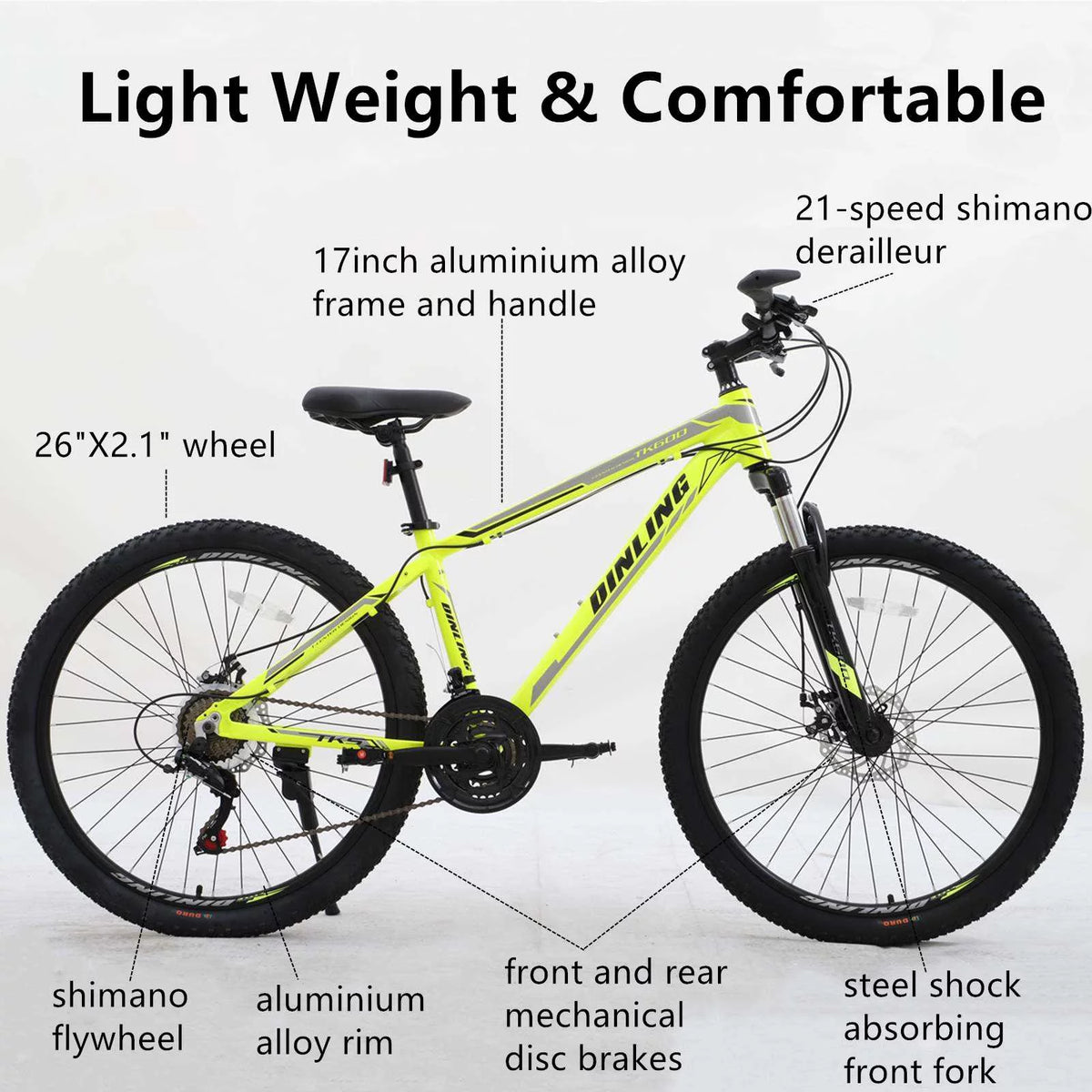 Yellow 21-Speed 26-inch Mountain Bike X511783