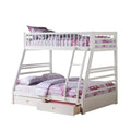 Twin Over Full Bunk Bed with 2 Drawers in White M78341