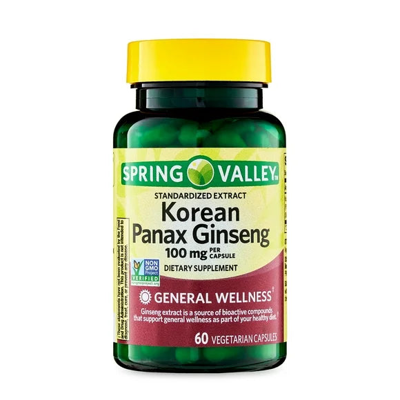 Korean Panax Ginseng Vegetarian Capsules 100 mg 60 Count R759