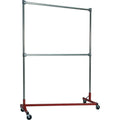 Red Double Rail Garment Rack C151