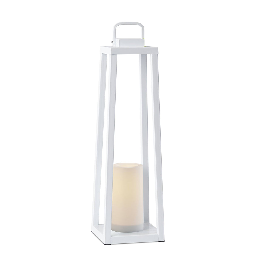 White Lantern with Flameless Candle U8835