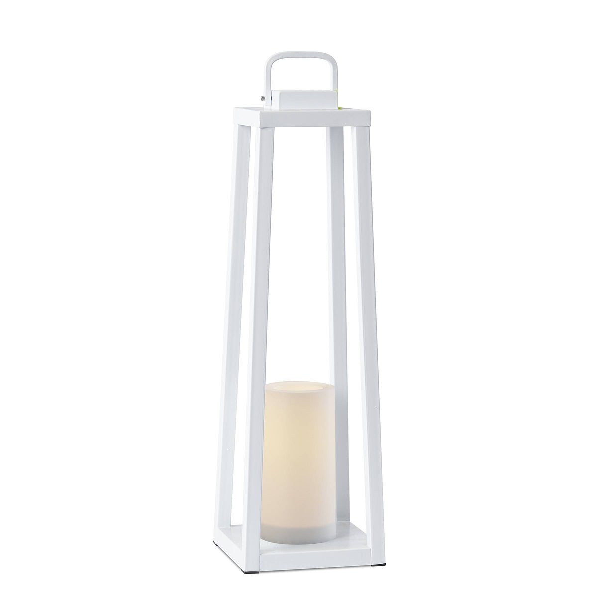 White Lantern with Flameless Candle U8835