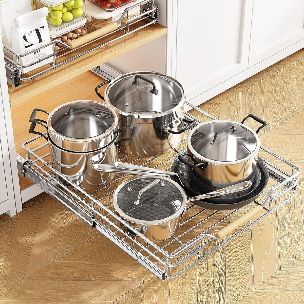Heavy Duty Slide out Drawers for Kitchen Cabinet Organizer (15W X 21D) D61278