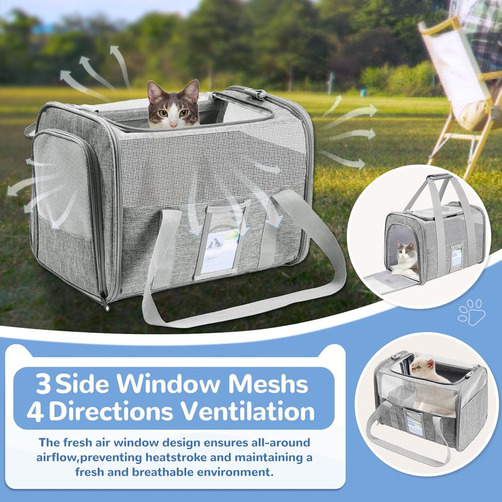 Gray Soft Sided Cat Carrier Y6906