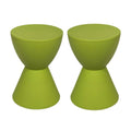 Green Plastic Round End Table Set of 2 P9273