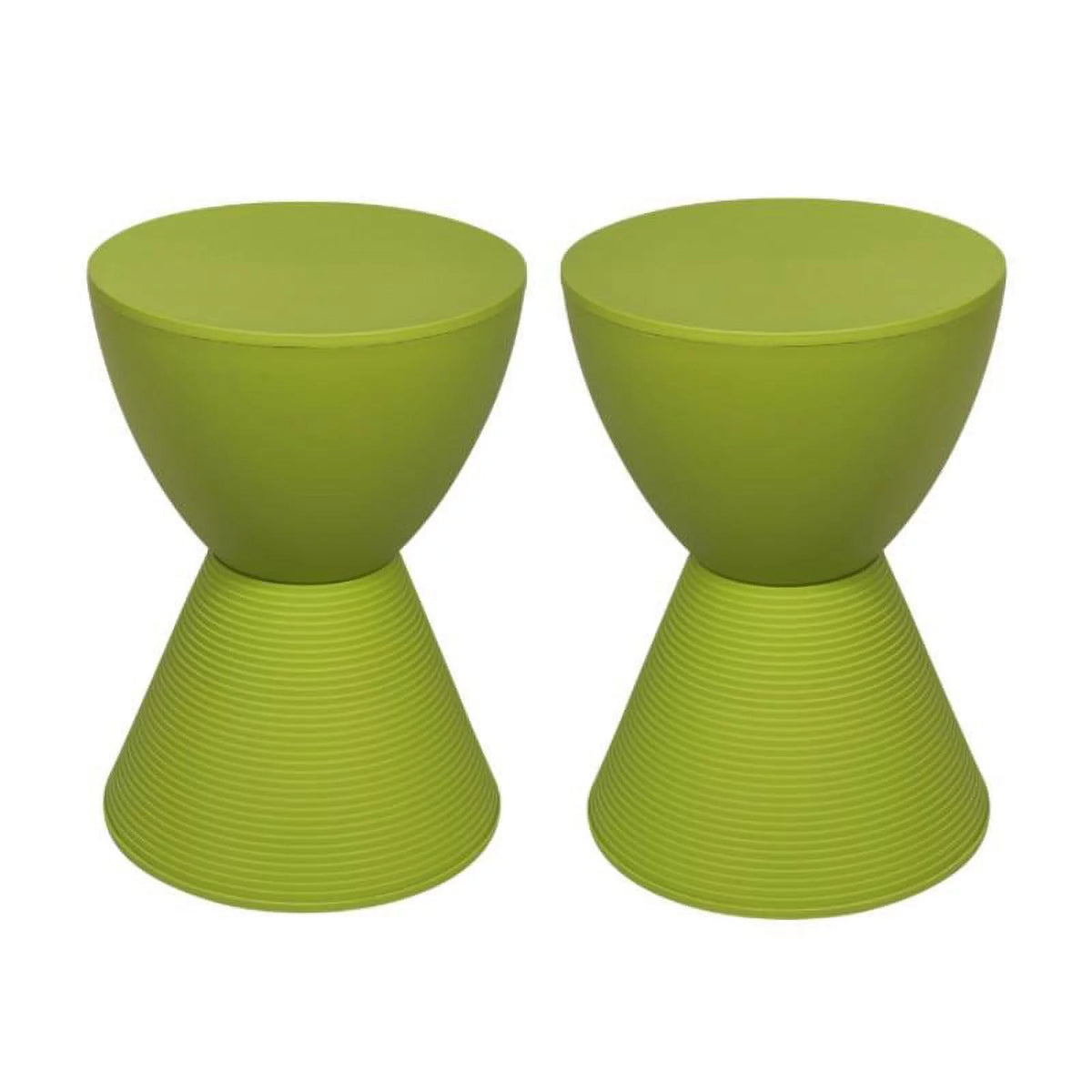 Green Plastic Round End Table Set of 2 P9273