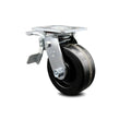 Phenolic Swivel Top Plate Caster with 5 inch x 2 inch Black Wheel and Total Lock Brake U7954