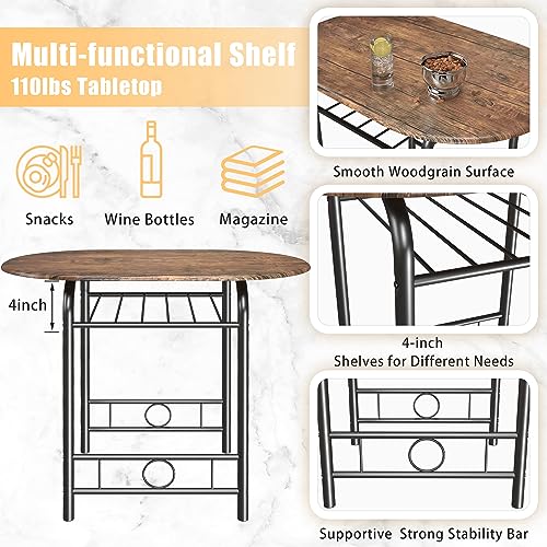 3-Piece Wooden Round Table & Chair Set I747594