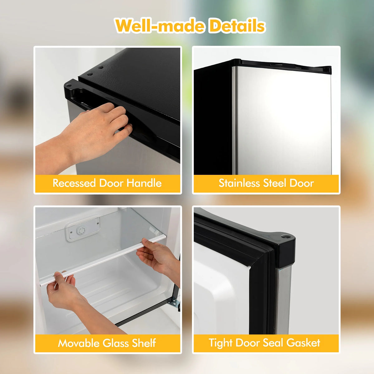 3 cu.ft. Compact Upright Freezer with Stainless Steel Door Q695