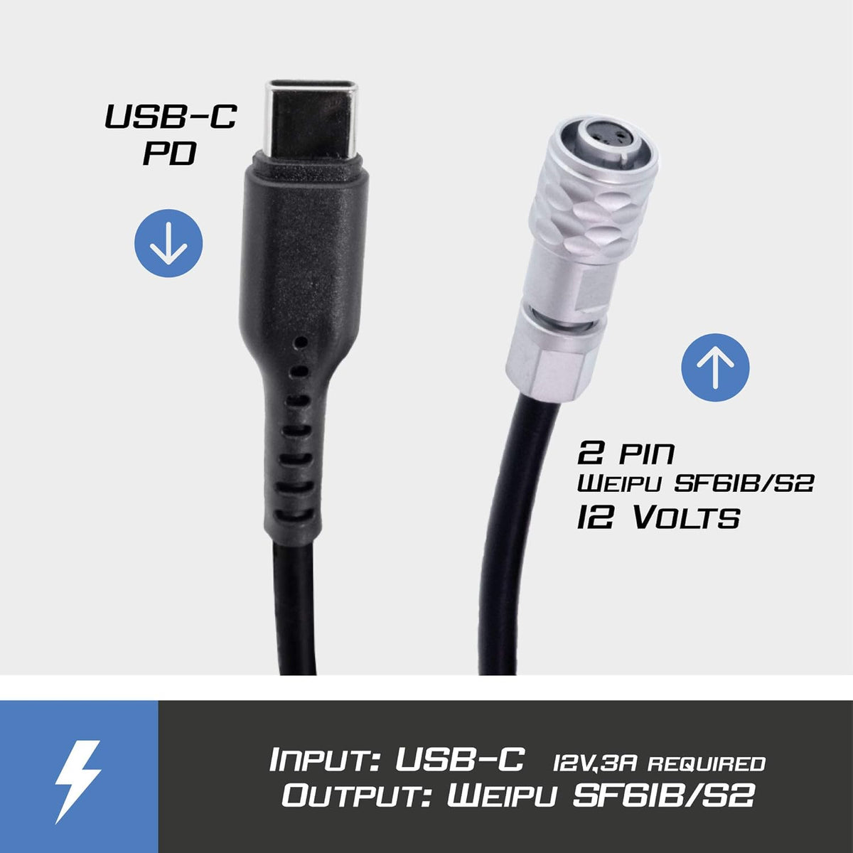 USB-C PD Trigger Power Cable for Blackmagic Pocket Cinema Camera Z970160
